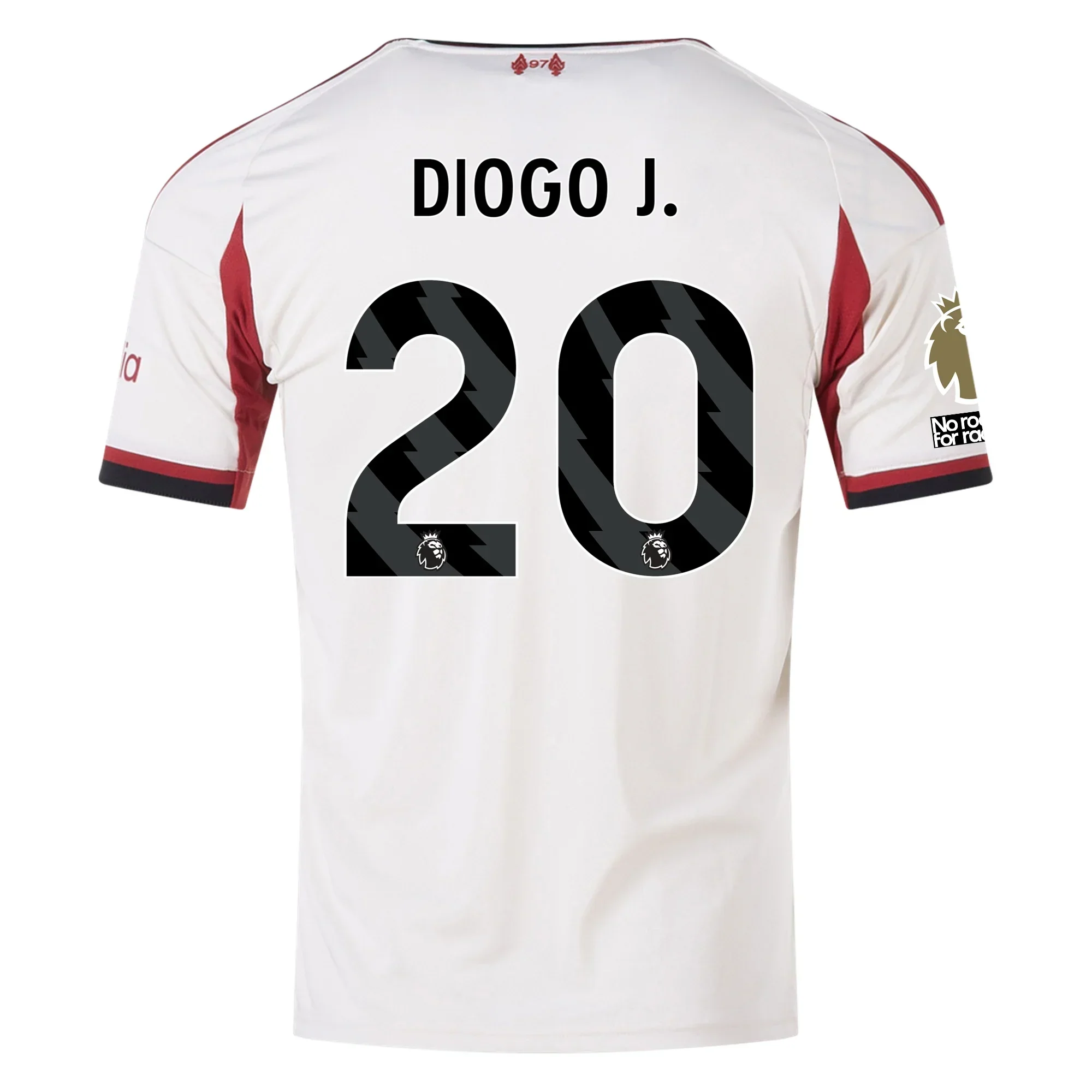 Men's Liverpool Diogo Jota Away Jersey w/ EPL Champions Patch 25/26 (Wonder White)