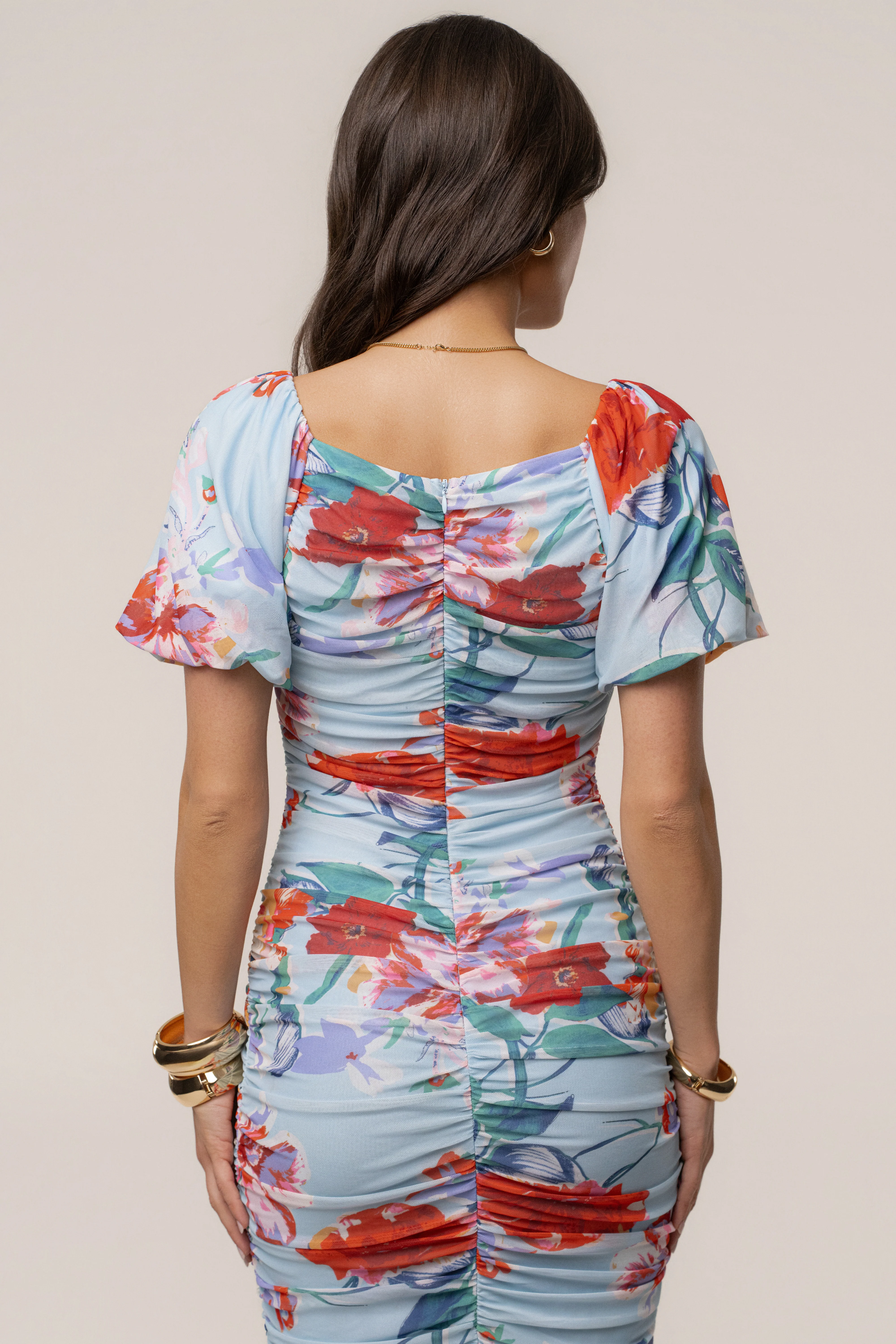 Blue  Garden Bloom Midi Dress