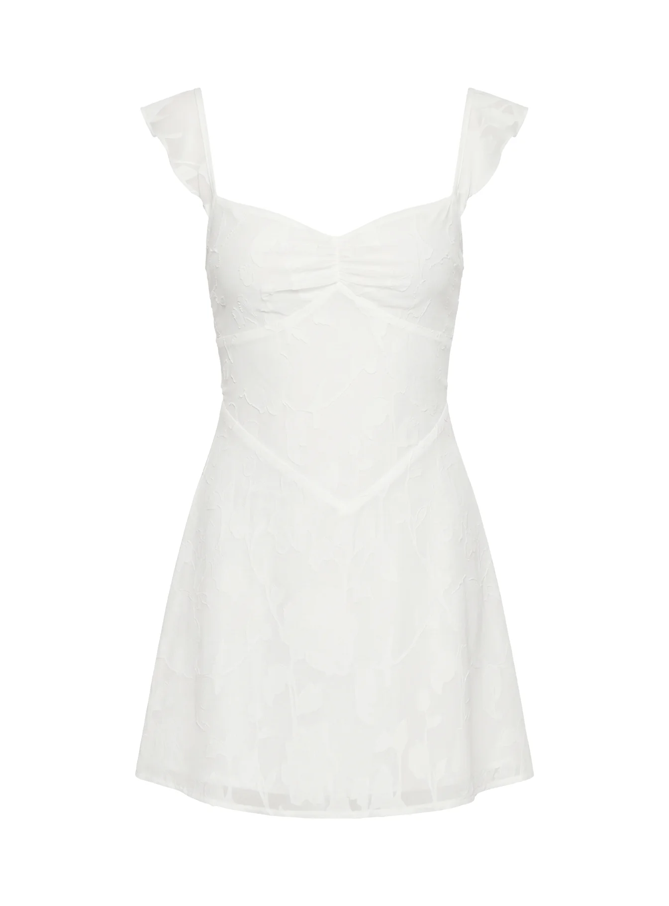 Past And Present Burnout Tie Back Mini Dress White