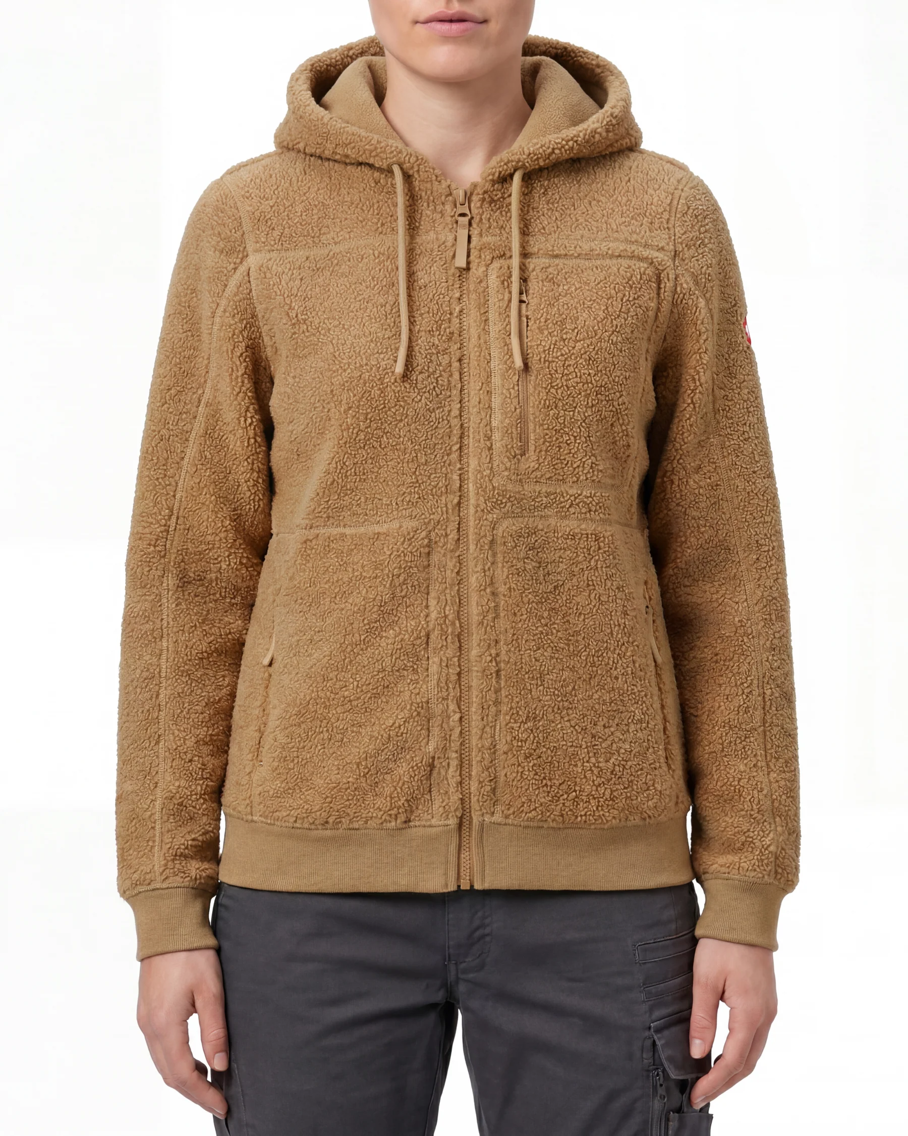 Women's Hooded Sherpa Fleece Jacket e.s.e:pic