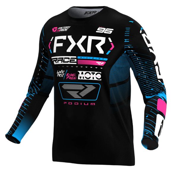 FXR PODIUM MX 25 2025 cross jersey - Black / BlueRef: FXR0822