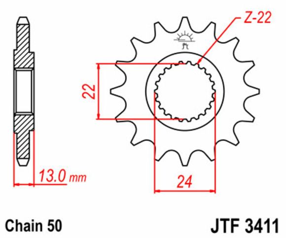 JT. standard steel 3411 - 530Ref: JTC01798A / 1077363001