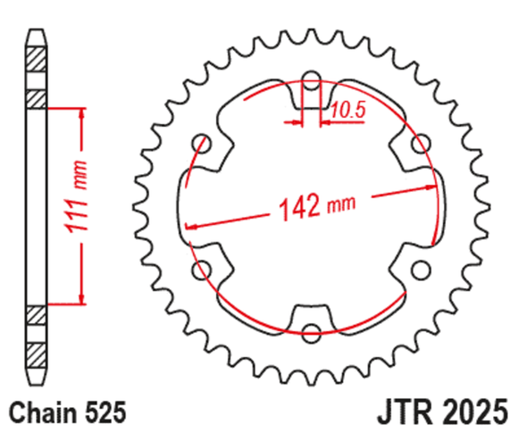 Couronne JT. acier standard 2025 - 525Ref : JTC01148A / 1127998001