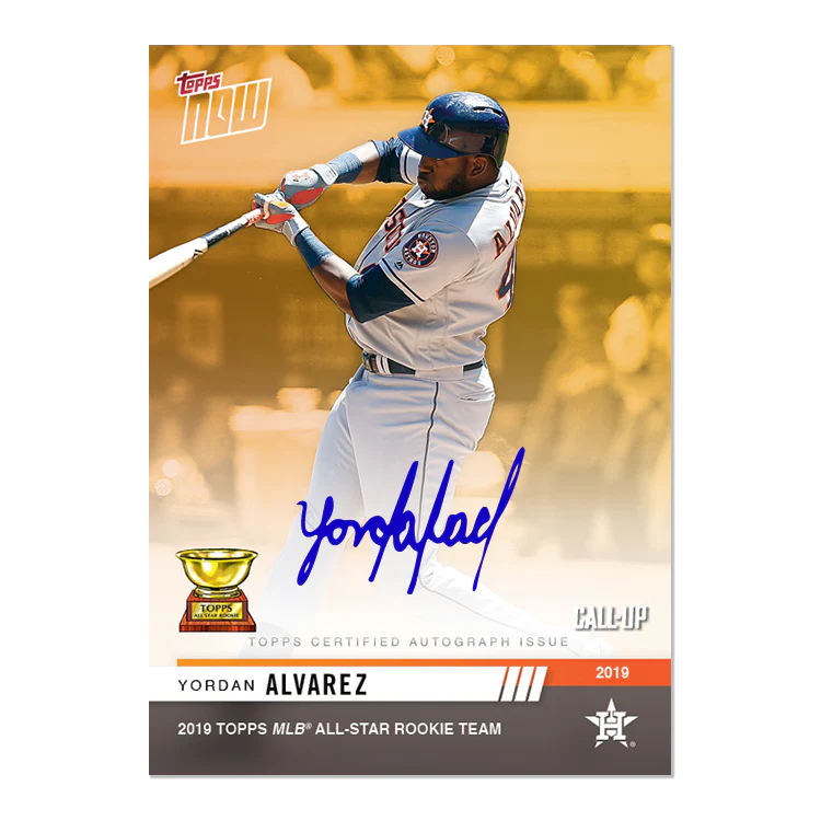 On-Card Auto # to 1 - Yordan Alvarez - MLB TOPPS NOW® Card RC009F
