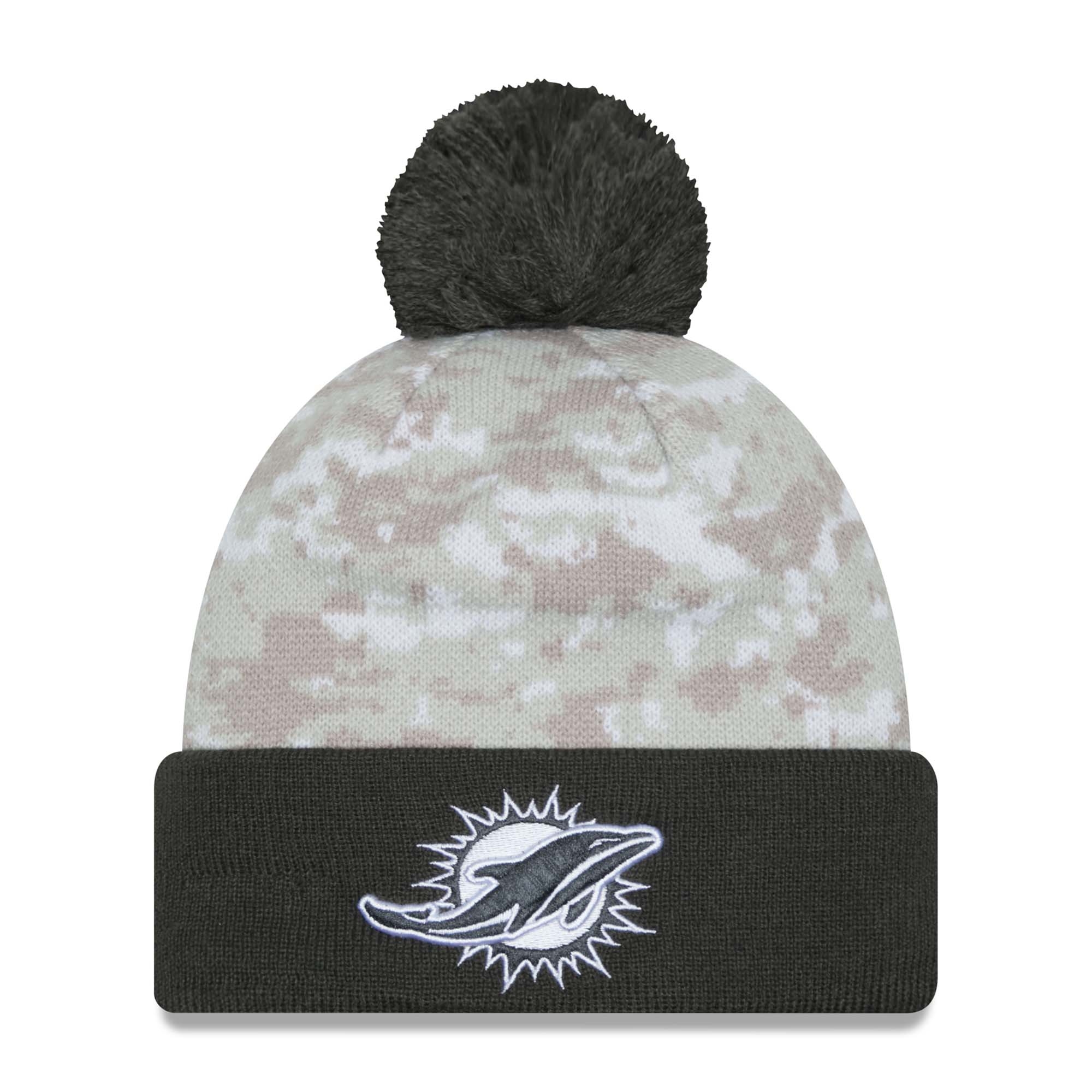 Miami Dolphins 2024 NFL Salute to Service New Era Sport Pom Knit