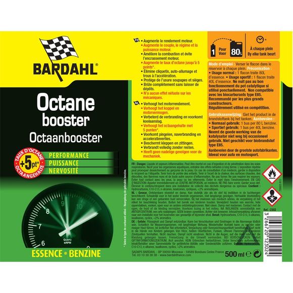 Octane booster Bardahl 500ML UniverselRef : BDH0047 / 2302