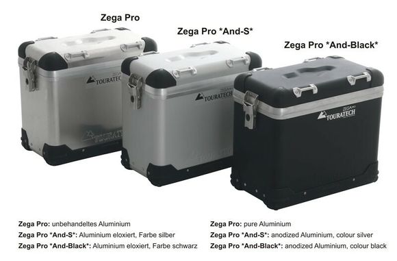 Touratech ZEGA Pro 38/45 suitcase - Black support included - Gray anodizedRef: Trt01514A / 01-052-3182-0