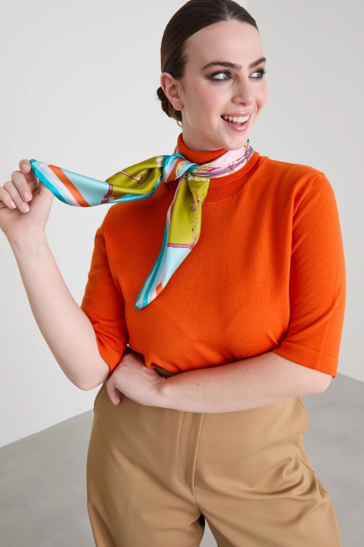 Silk twill scarf - ACID GREEN