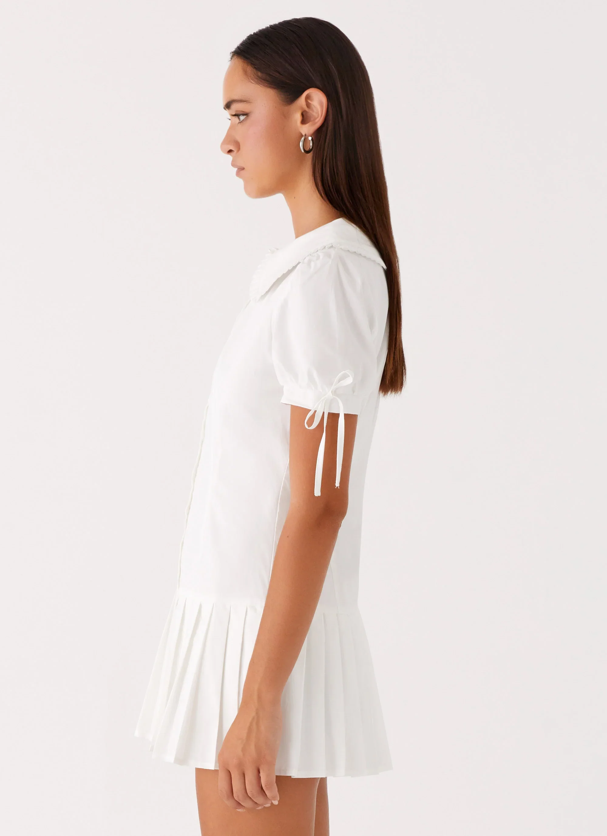 To Us Pleated Mini Dress - White