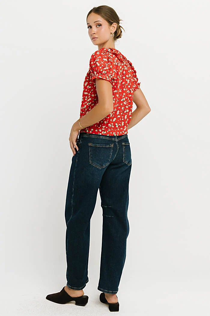 Zoe Mid Rise Barrel Jeans