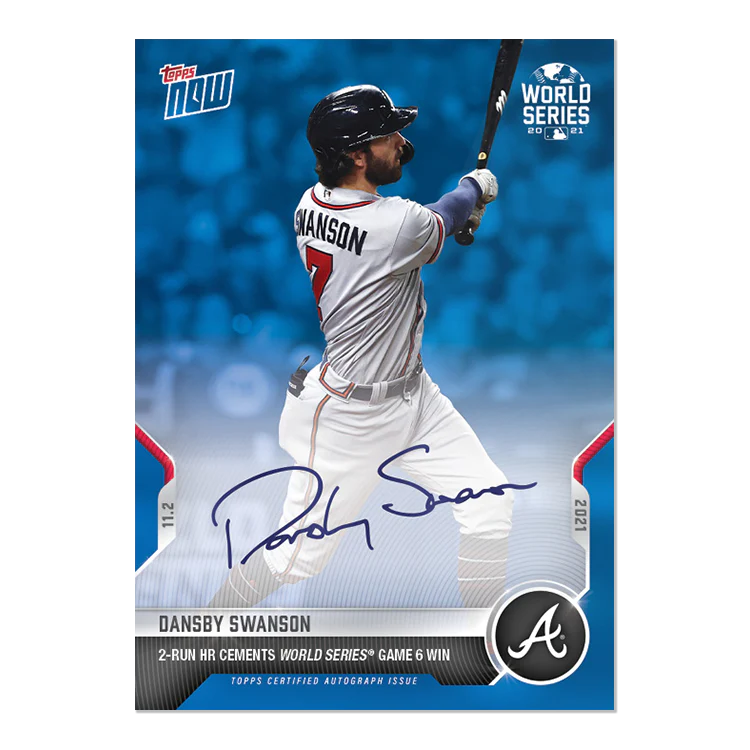 On-Card Auto # to 49 - Dansby Swanson - 2021 MLB TOPPS NOW® Card 1038B