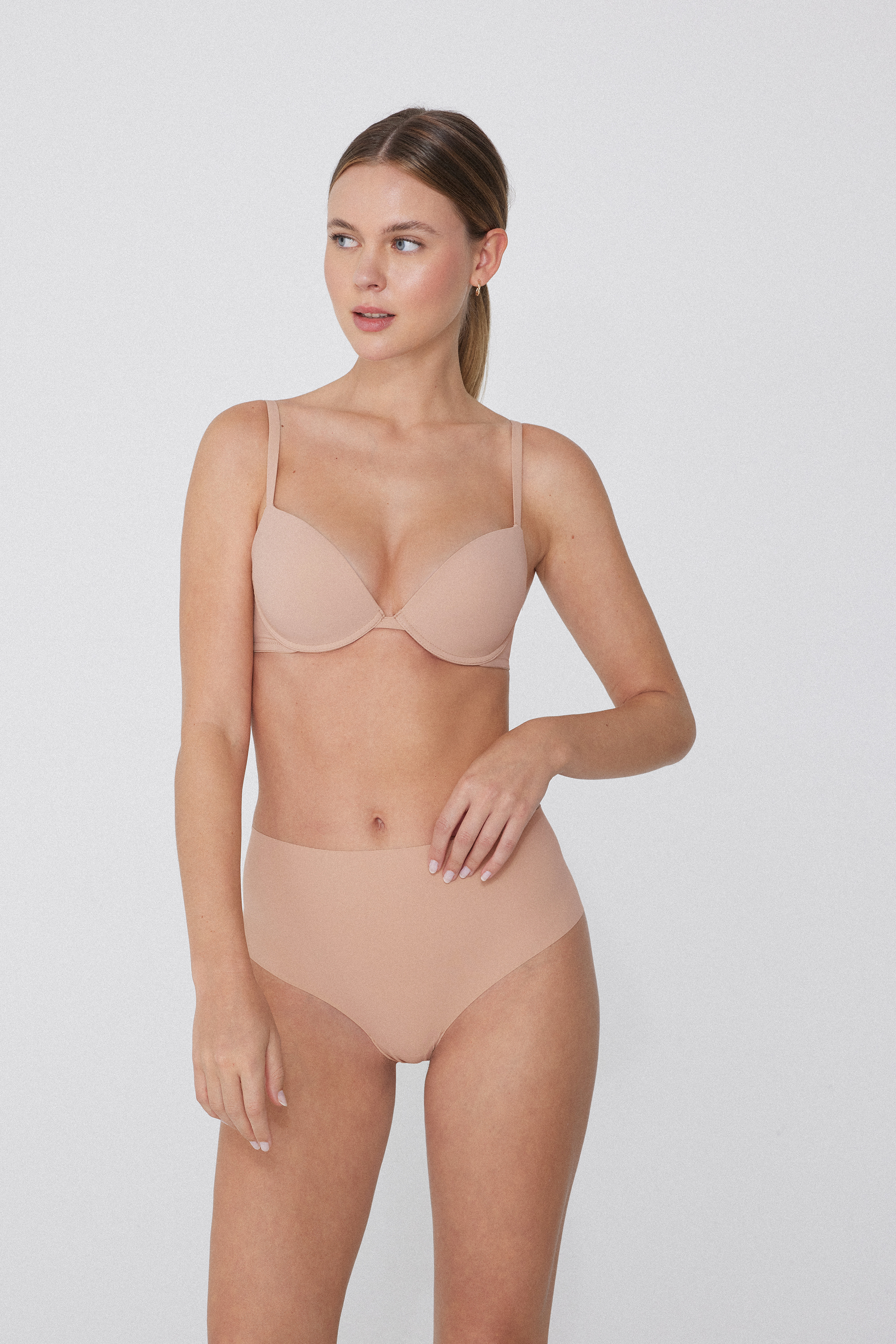 High-Waisted Laser-Cut Brazilian Briefs in Recycled Microfibre