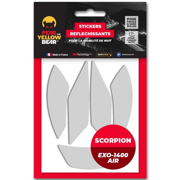 Reflective stickers fear the yellow bear replica SCORPION EXO 1400 air - whiteRef: FYB0014