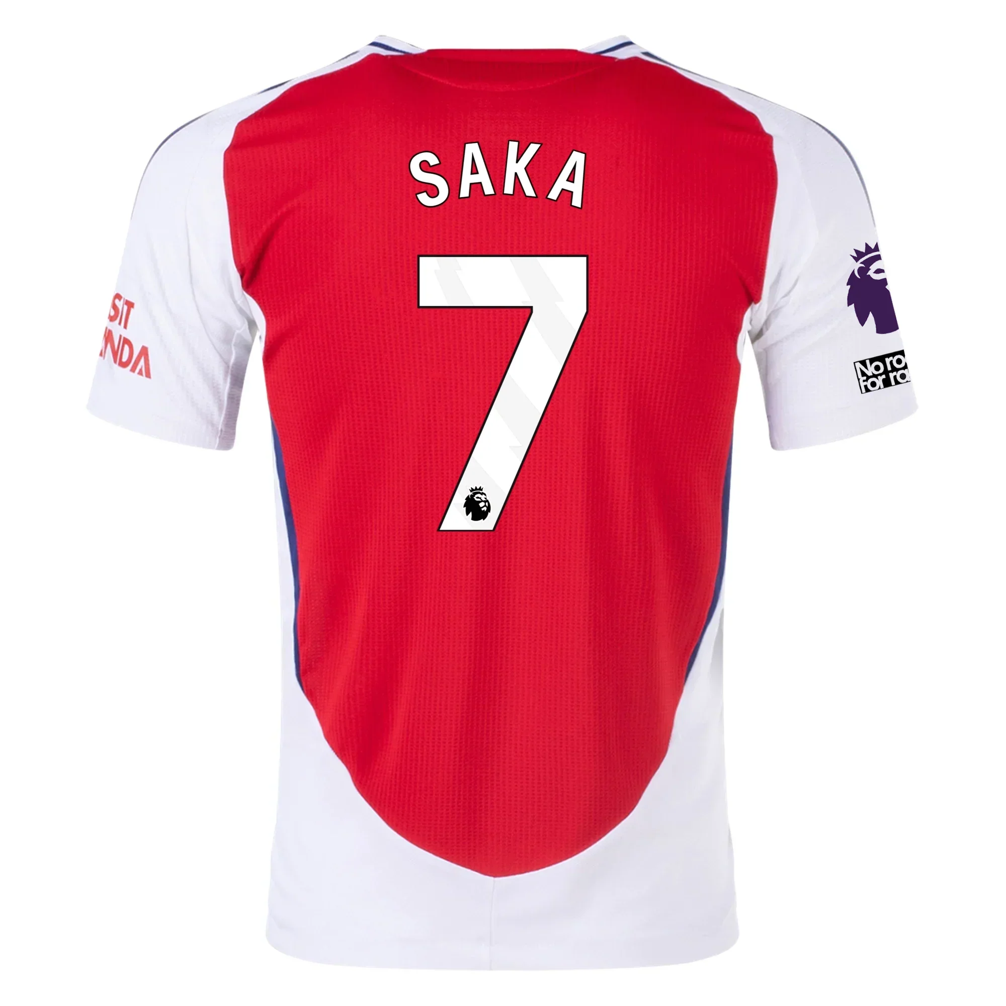 Arsenal Authentic Bukayo Saka Home Jersey w/ EPL + No Room For Racism Patches 24/25 (Better Scarlet/White)