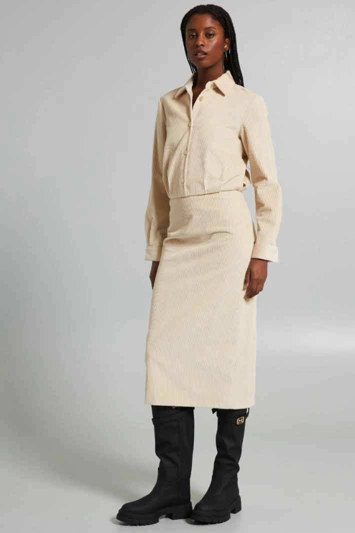 Corduroy shirt dress - BUTTER