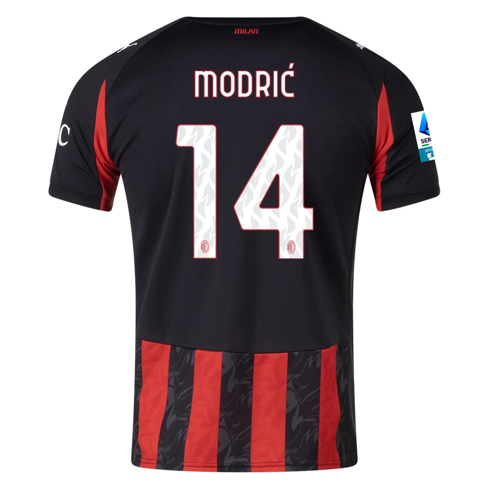 AC Milan Luka Modric Home Jersey w/ Serie A Patch 25/26 (Red/Black)