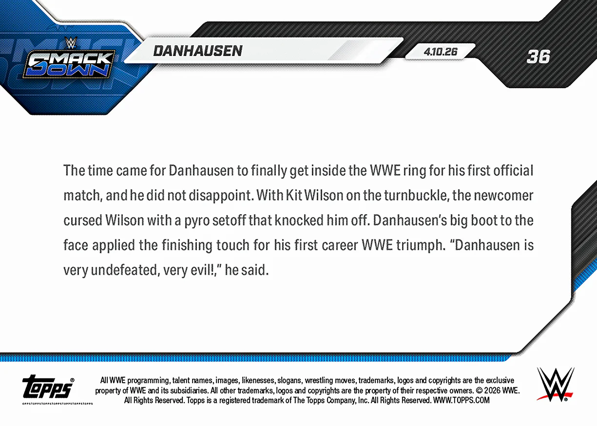 Danhausen - 2026 WWE Topps NOW® - Card 36 - PR: 3071