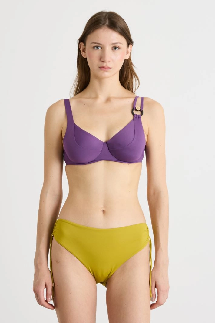 Jersey drawstring bikini bottoms - GREEN