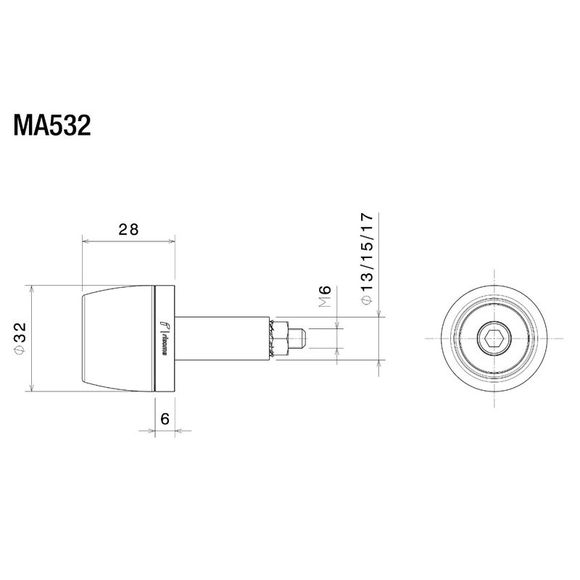 Rizoma Universal Handlebar Ends - GreyRef: RZ0216