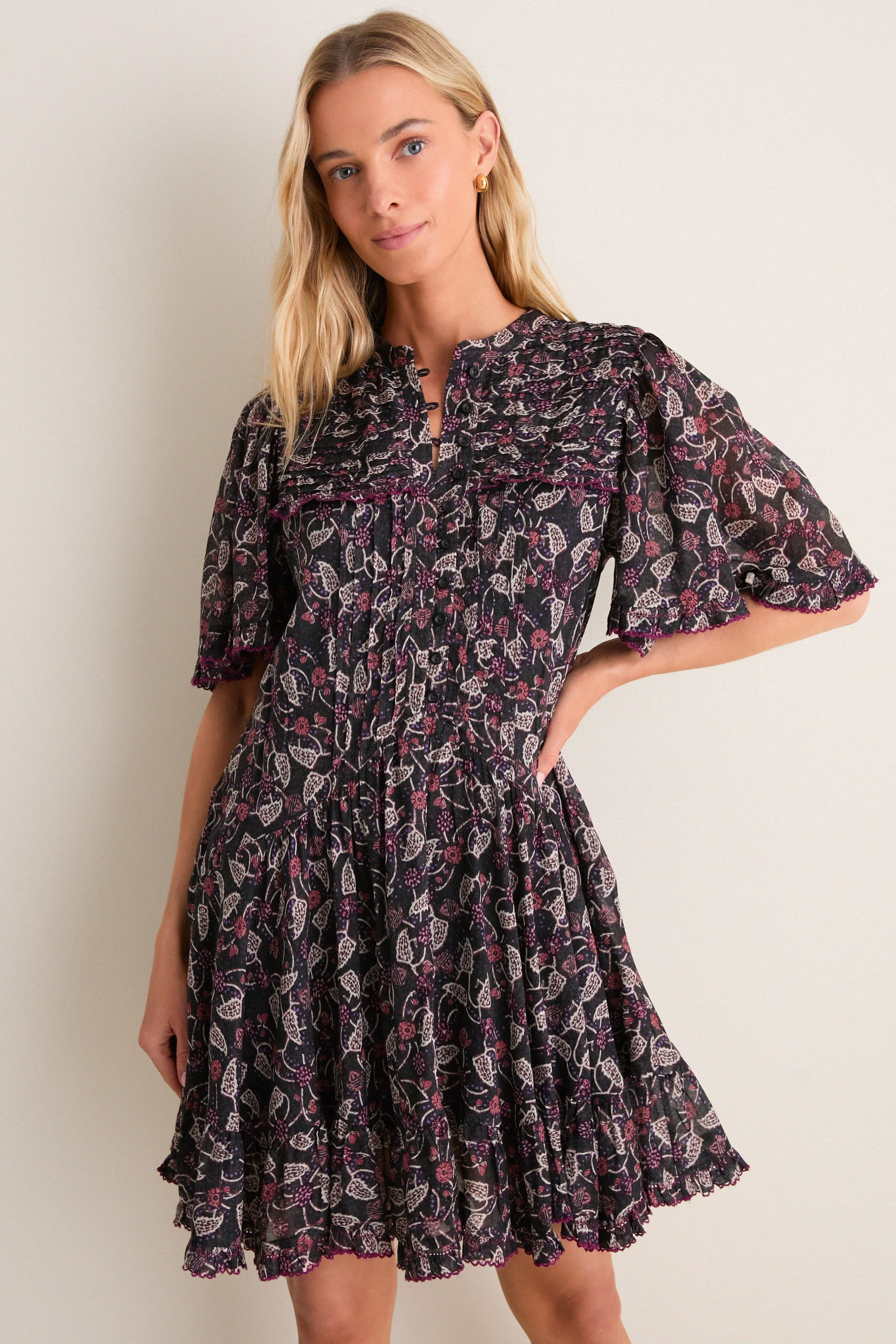 Black and Raspberry Daynia Dress