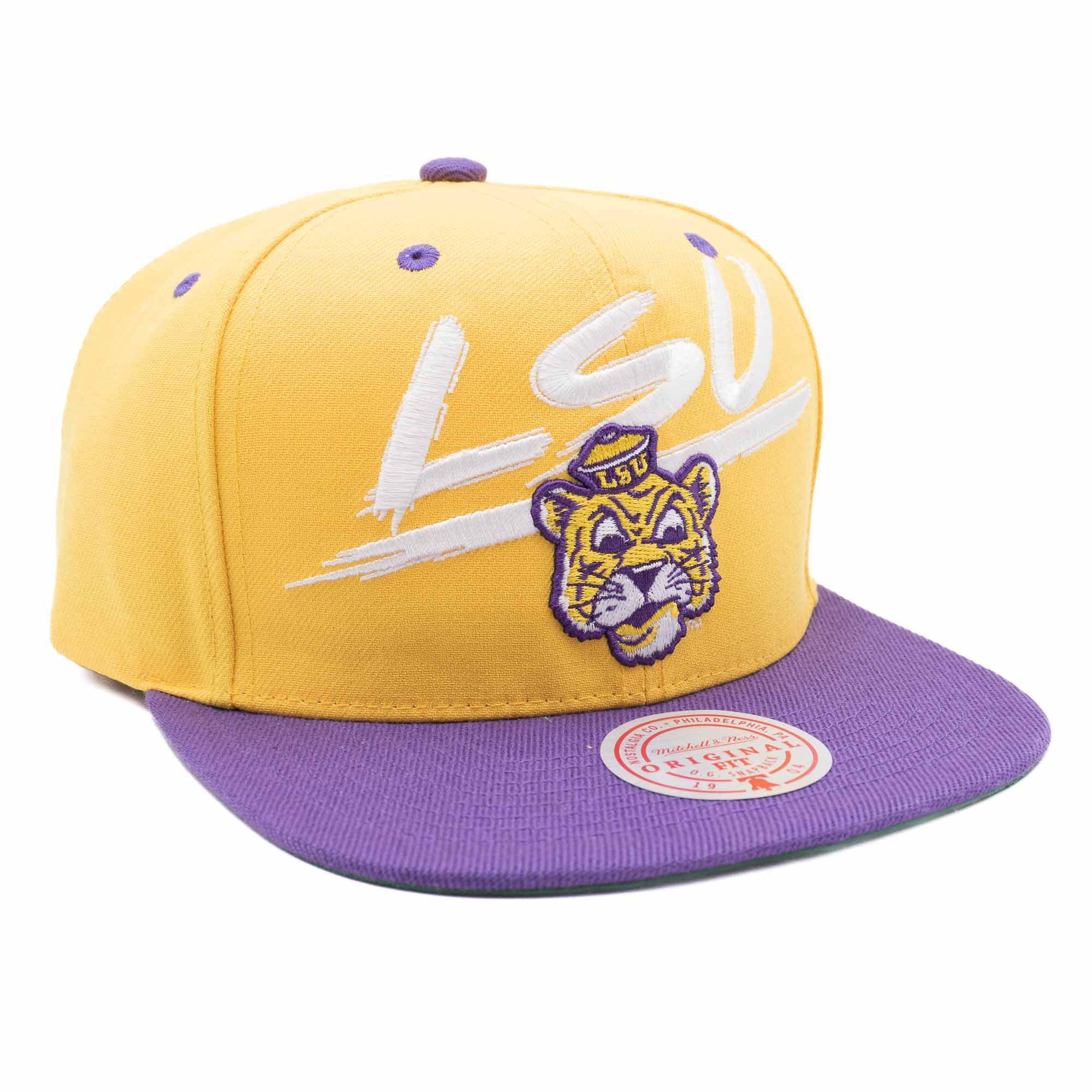 LSU Tigers Transcript Mitchell & Ness Snapback NCAA Cap