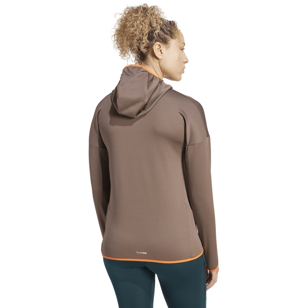 adidas TERREX Xperior CLIMAWARM Light Hooded Fleece Jacket Women - earth strata JN0922