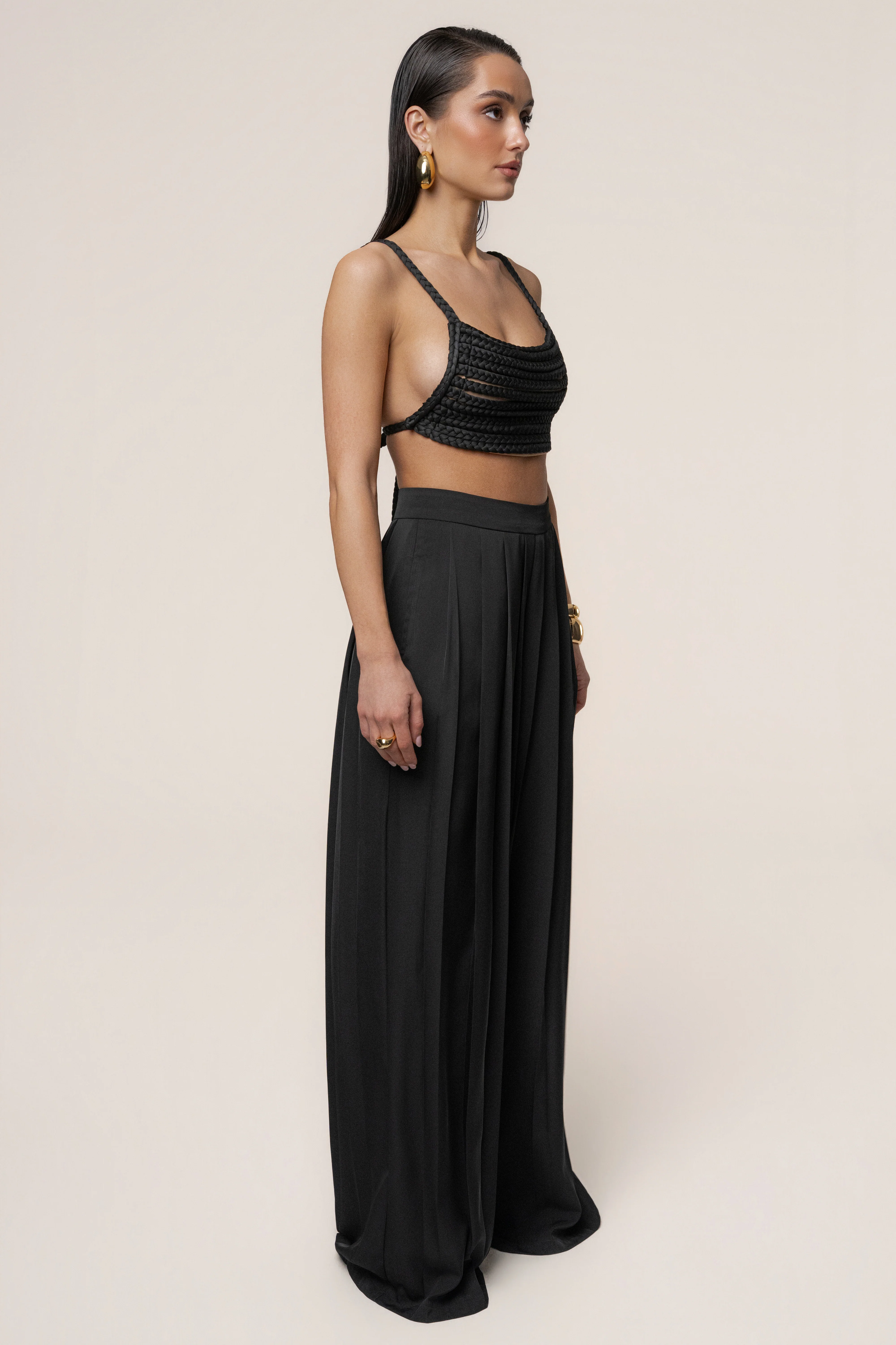 Black Sofie Braided Top