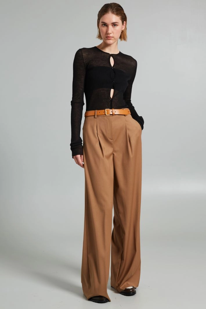 Lightweight bodysuit with buttons - BLACK