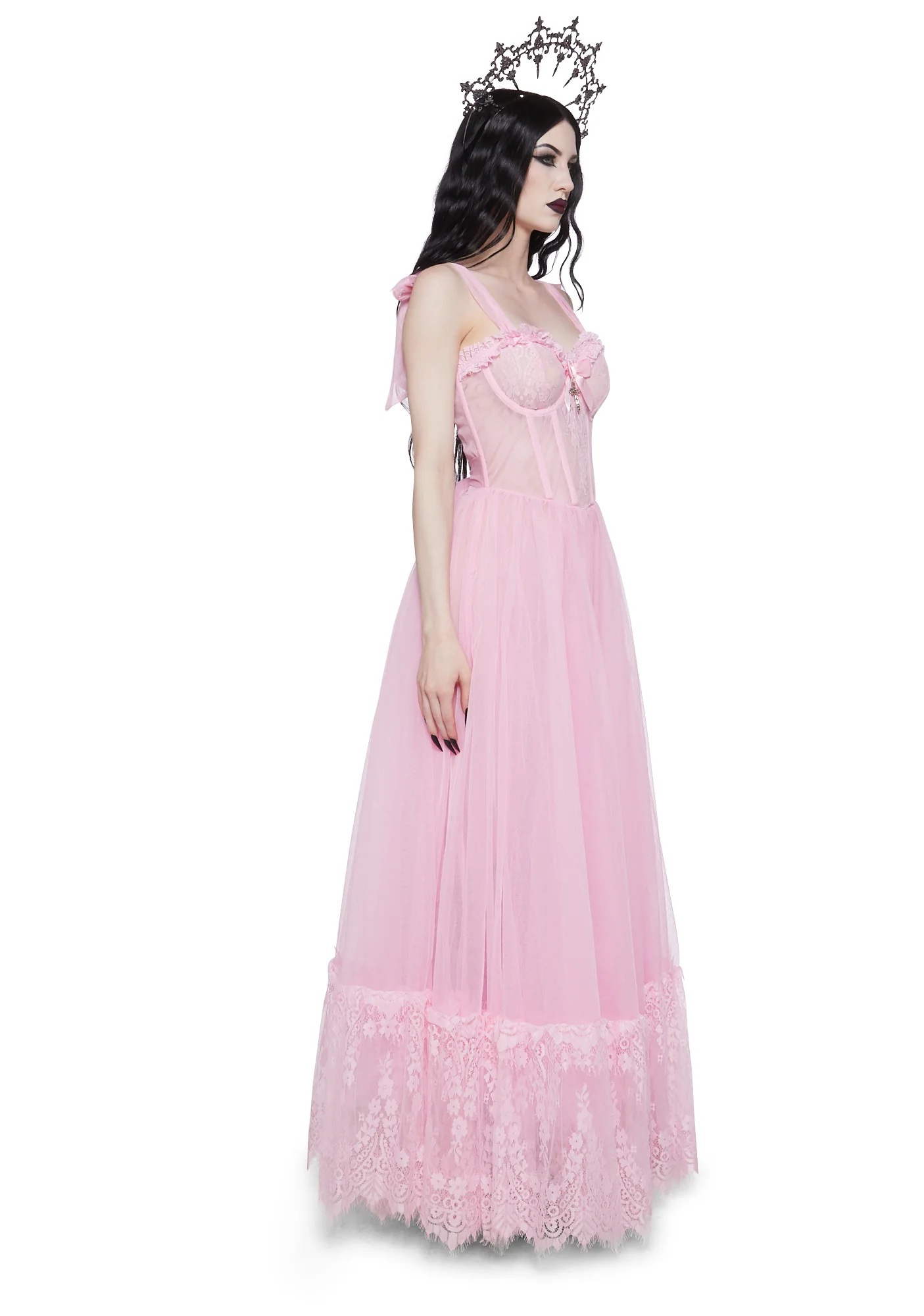 Dance With Death Sleeveless Maxi Dress - Pink