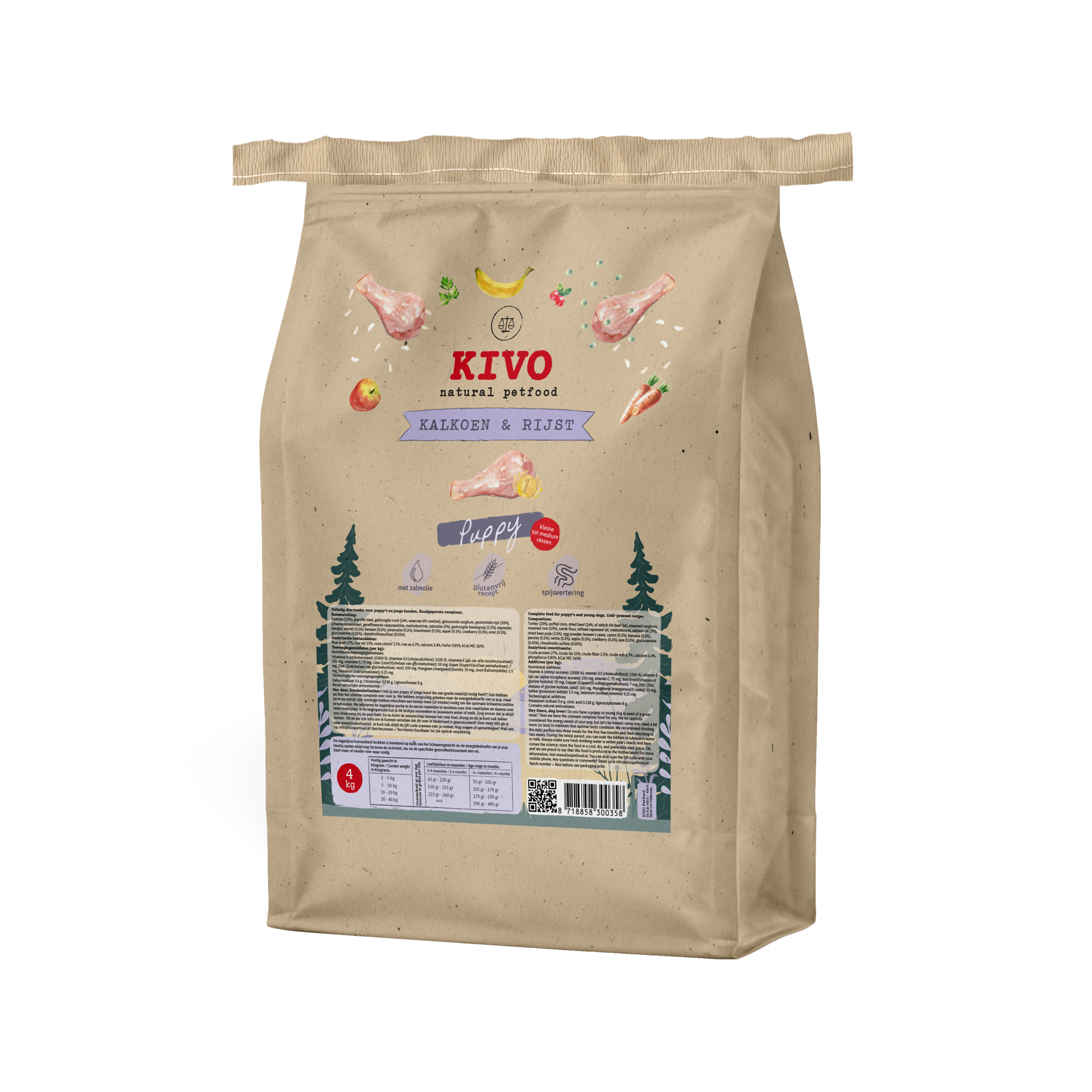 Kivo Turkey and Rice Puppy Gluten-Free - 14 kg