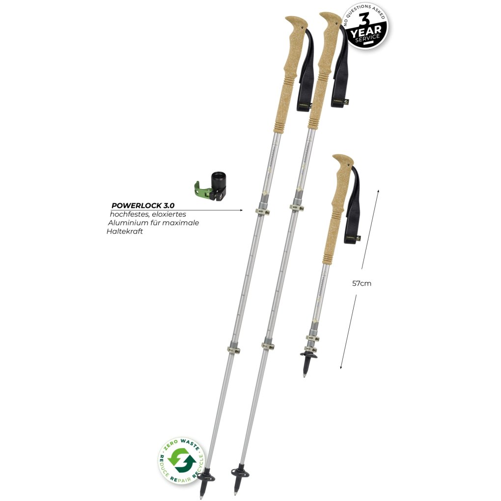 Komperdell Explorer Zero Cork Compact Trekking Poles (Pair) - titan