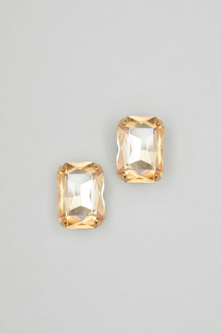 Macro rhinestone earrings - YELLOW GOLD