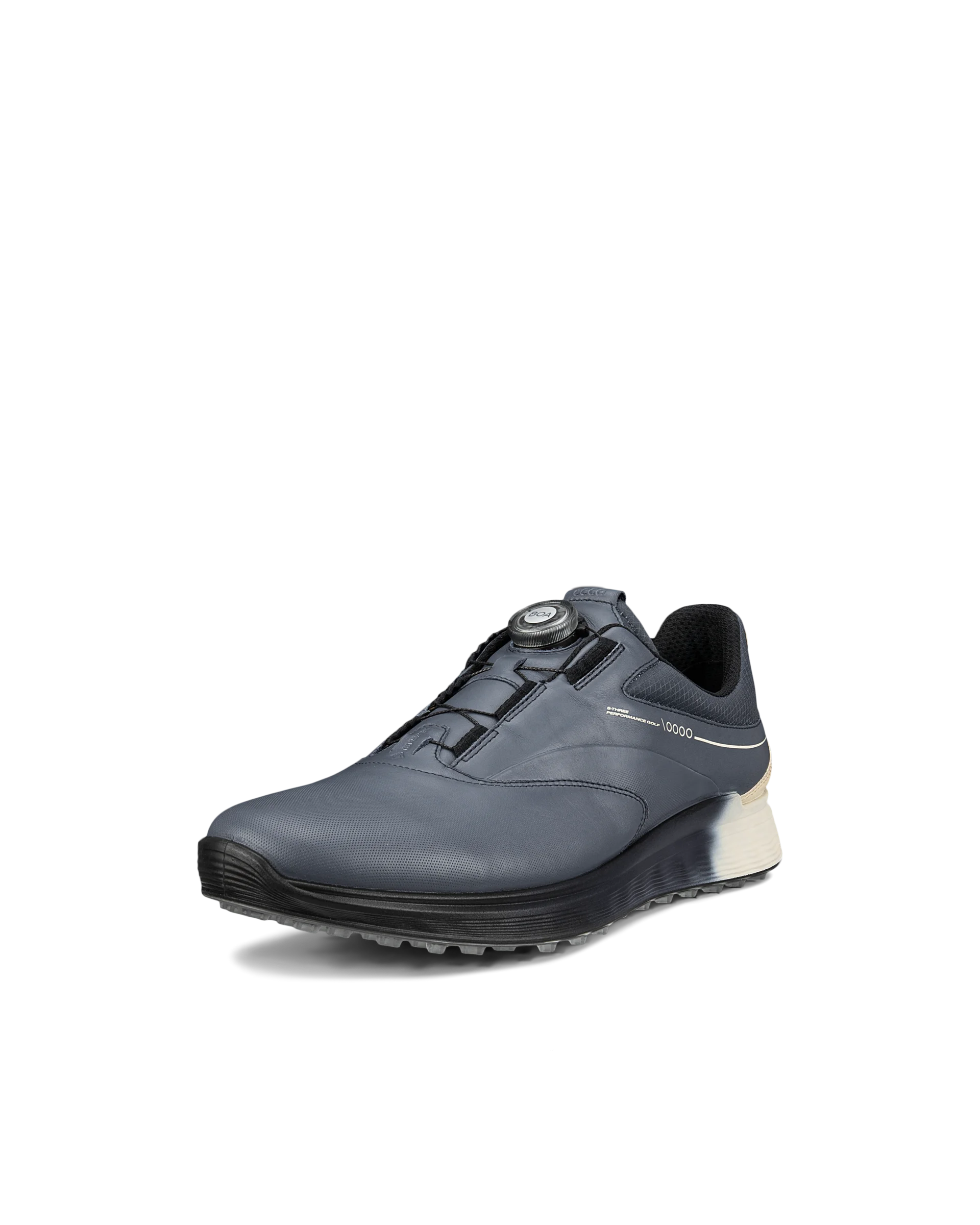 ECCO M Golf S-Three Herren Golfschuh aus Leder mit Gore-Tex Marineblau