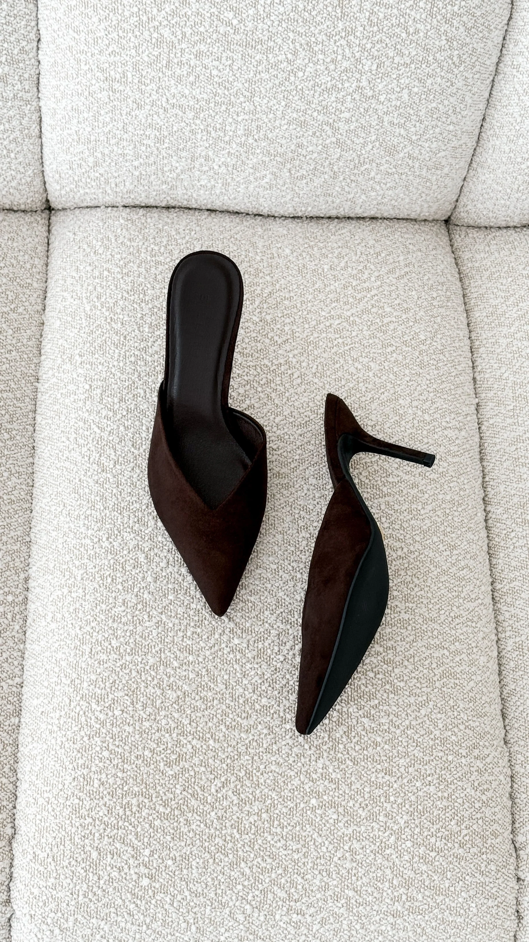 Karey Heel - Dark Cacao Suede