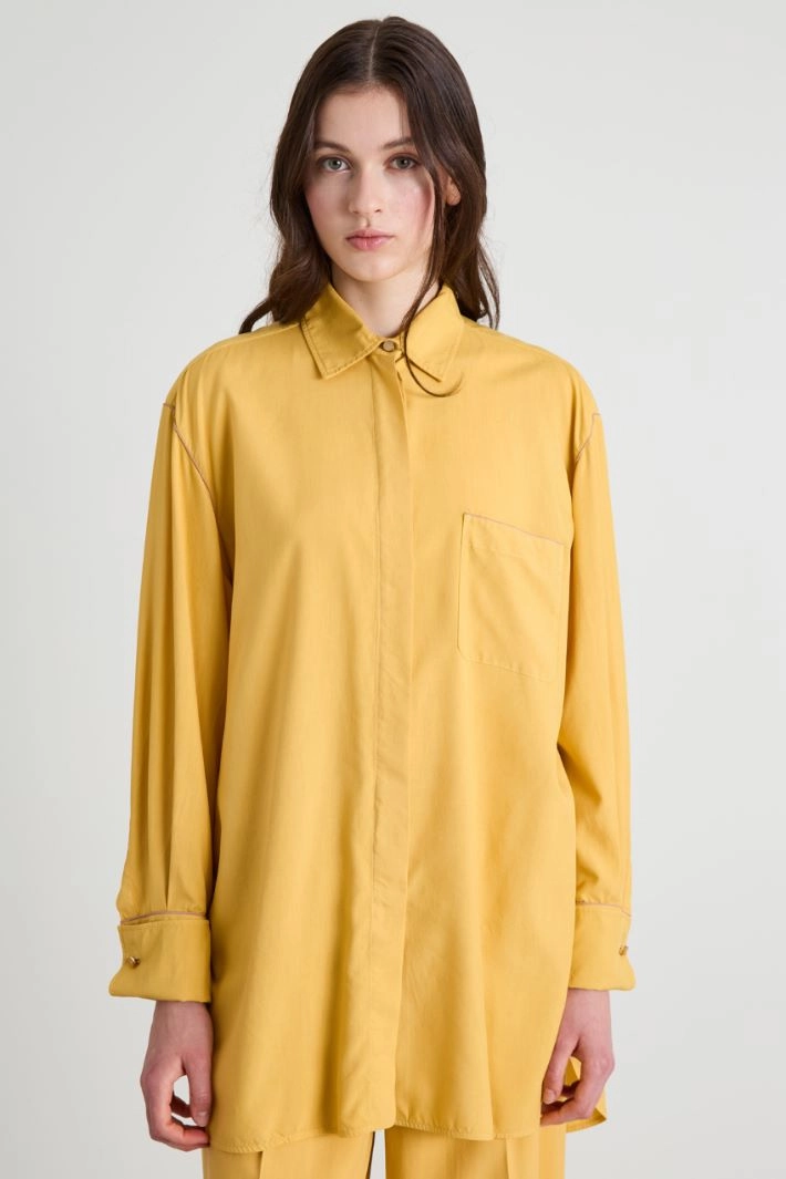 Oversize silk shirt - YELLOW
