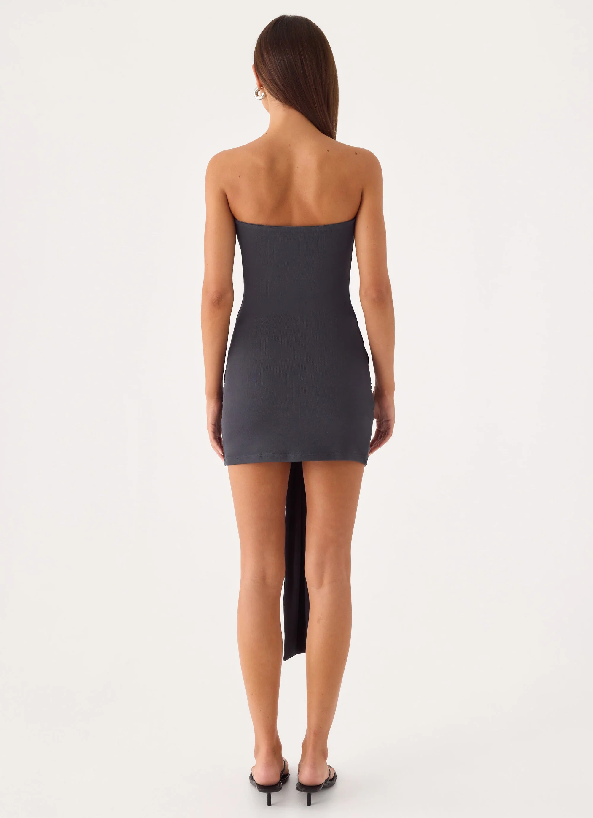 Jiliana Strapless Mini Dress - Charcoal