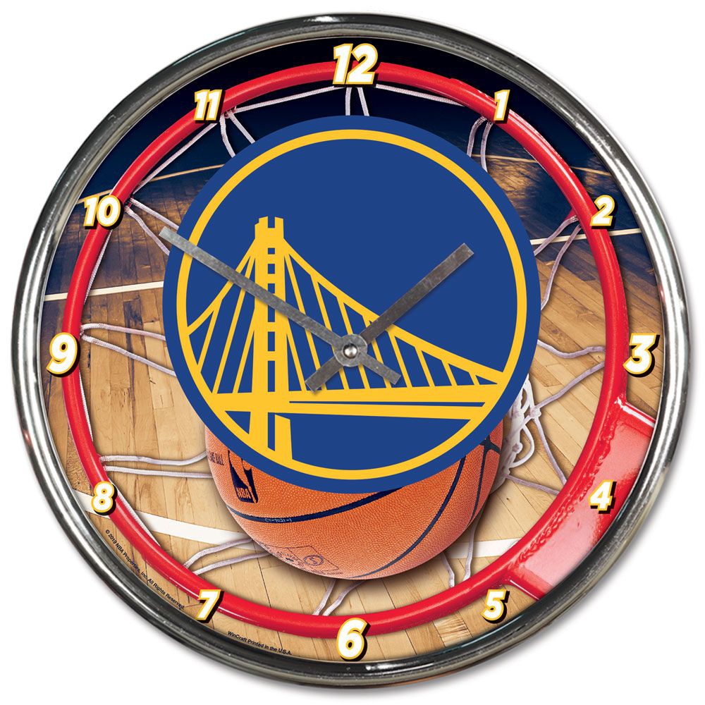 Golden State Warriors Chrome NBA Wall Clock
