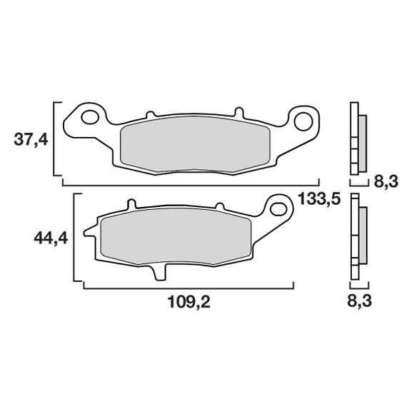 Plaquettes de freins Brembo modéle LA Sinter Métal Fritté AvantRef : 07KA18LA