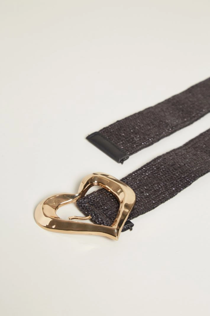 Elastic belt with buckle - BLACK