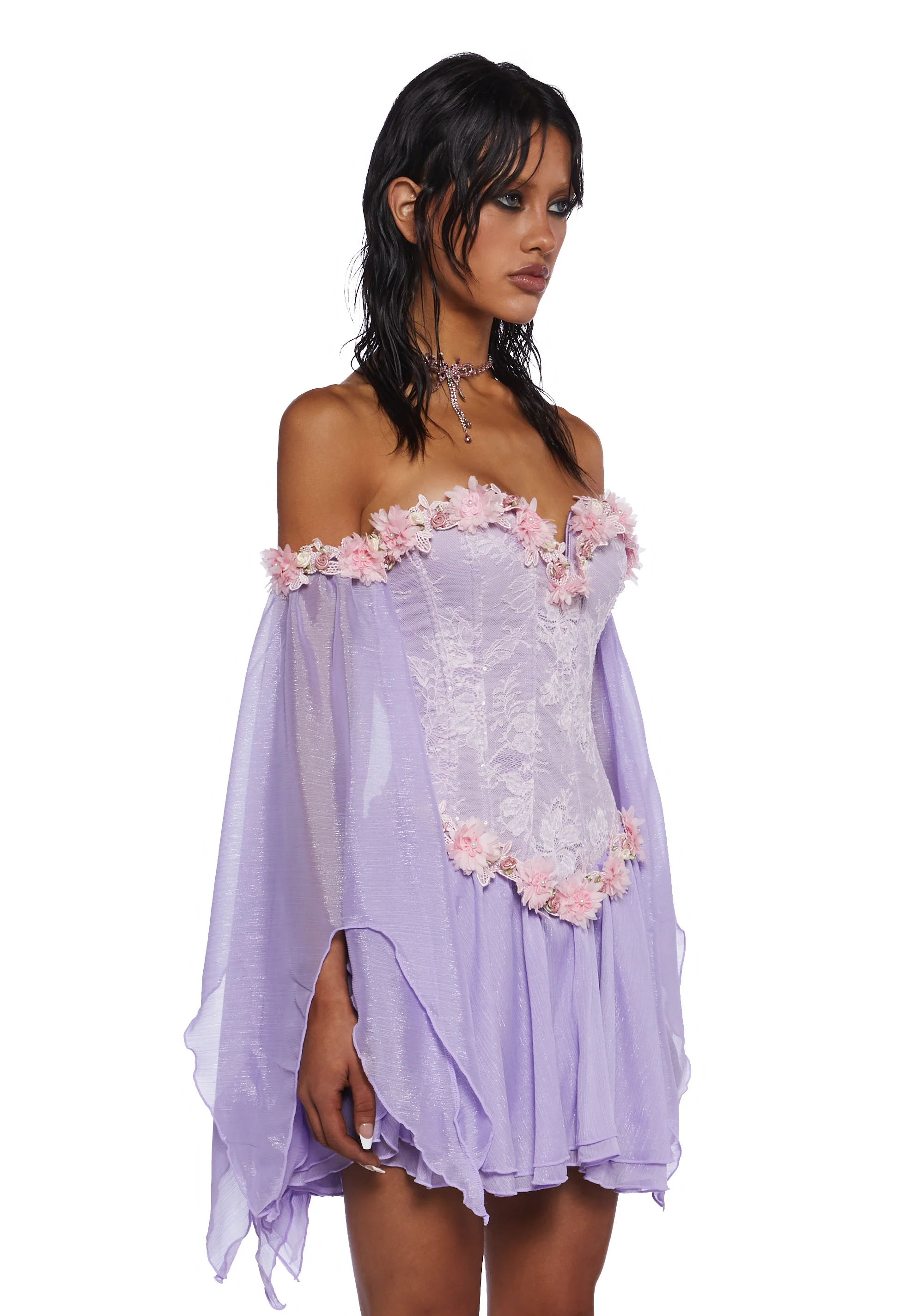 Sparkling Enchantment Mini Dress - Purple