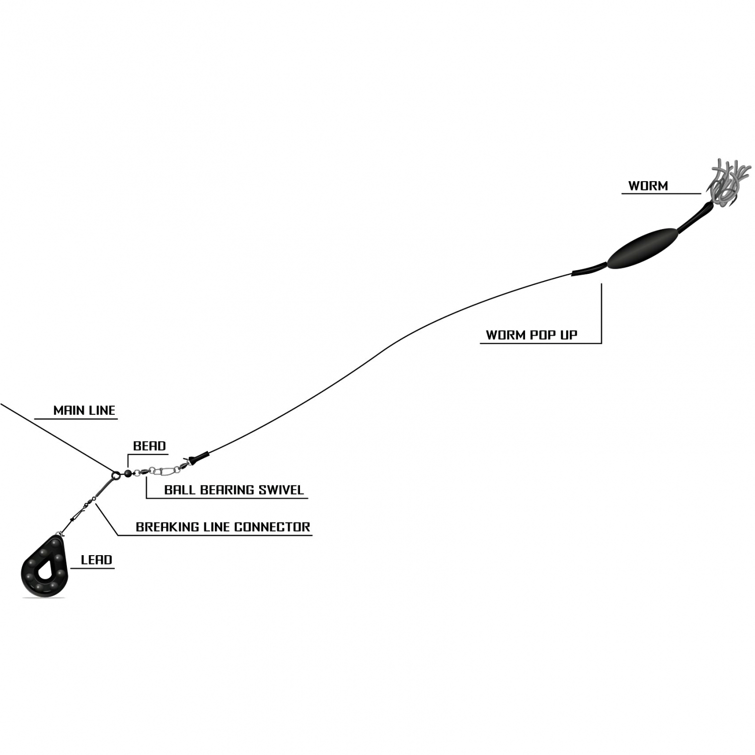 Black Cat Worm Pop Up Leader