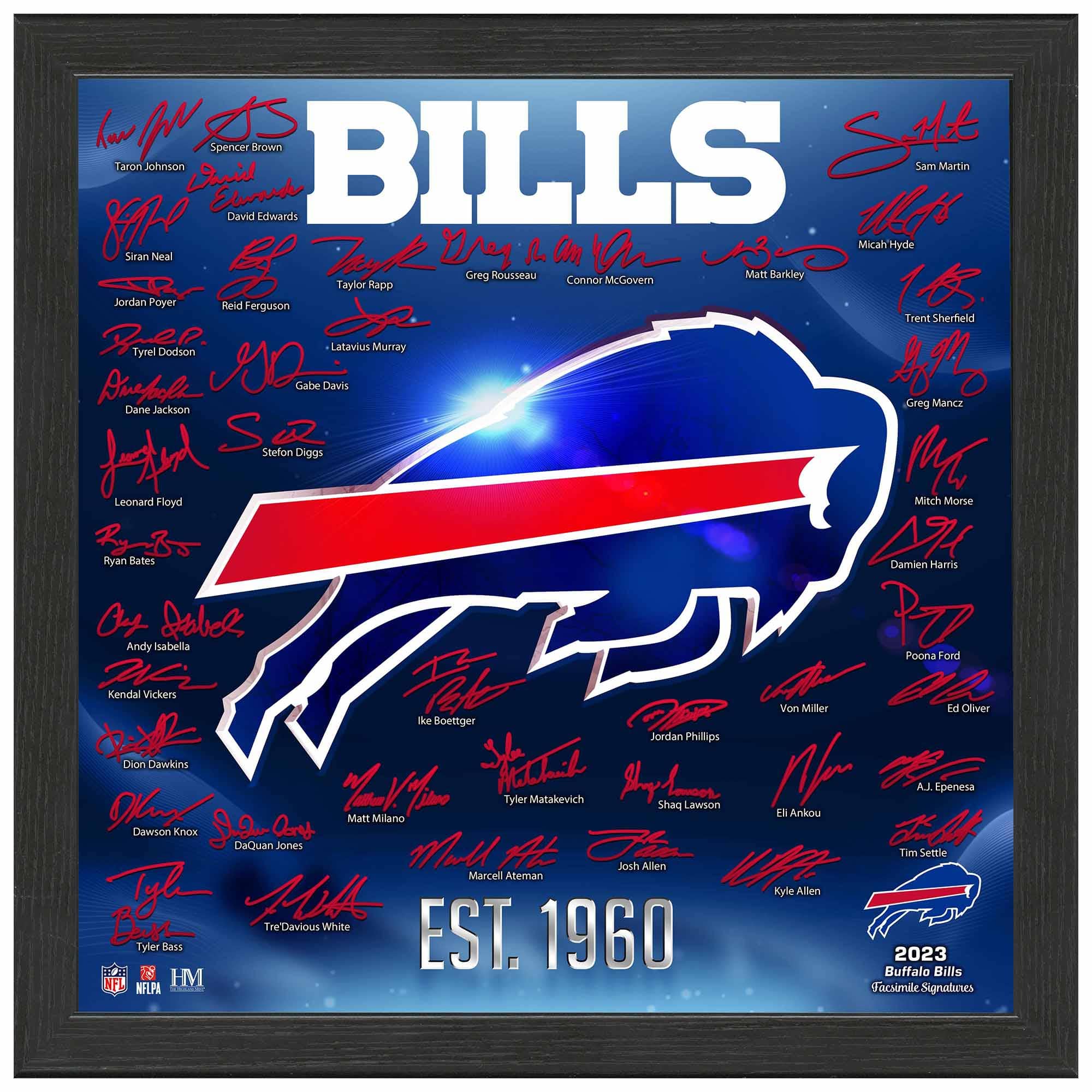 Buffalo Bills 2023/24 Signature Team Logo Framed NFL Photo