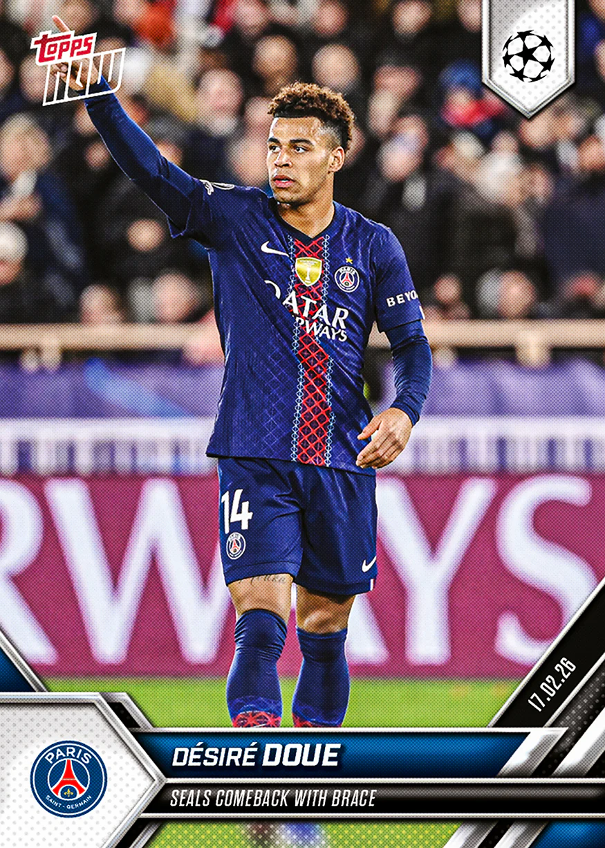 Désiré Doué - 2025-26 UCL Topps NOW® - Card 89 - PR: 465