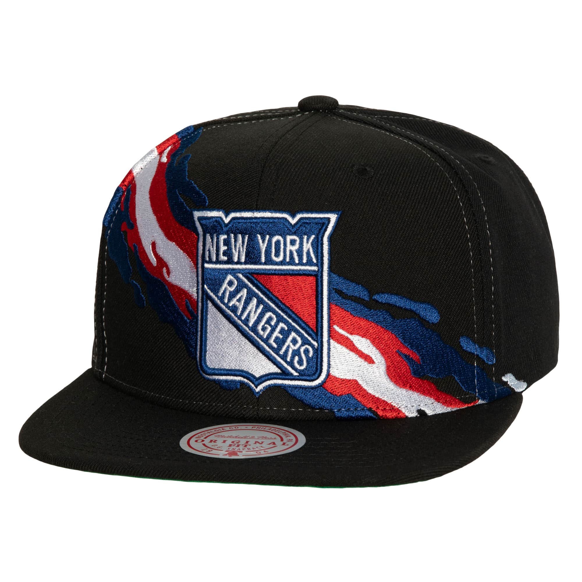 New York Rangers Paintbrush Mitchell & Ness Snapback NHL Cap Black