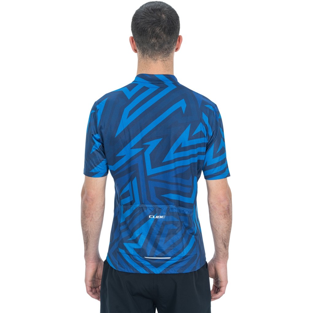 CUBE ATX CMPT Full Zip Short Sleeve Jersey Men - blue