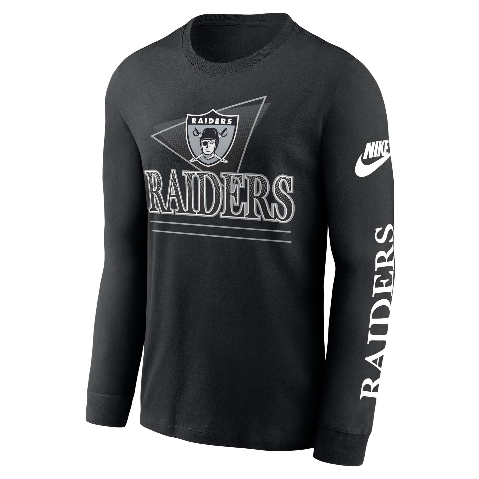 Las Vegas Raiders Full Blitz Rewind NFL Long Sleeve T-Shirt Black