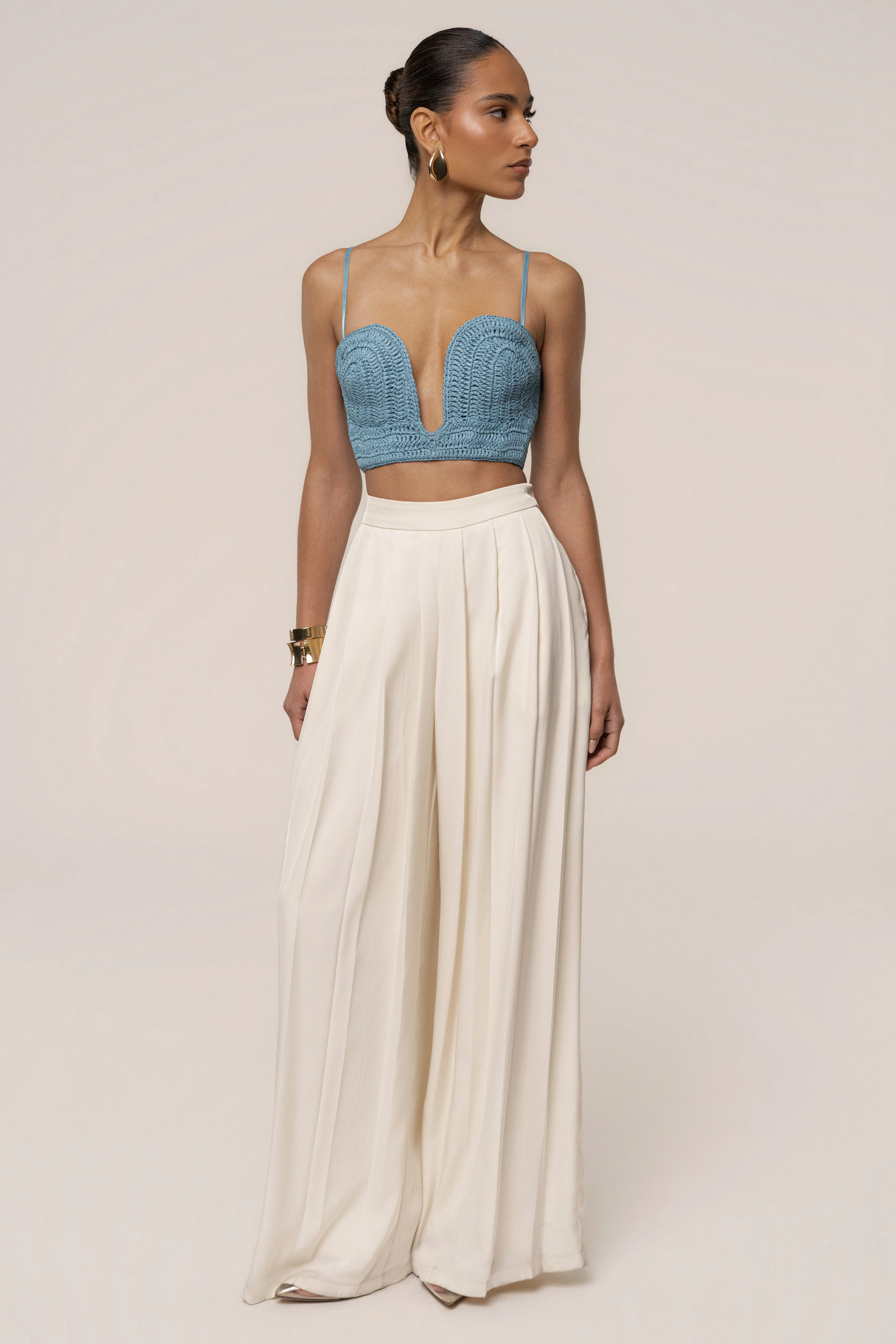 Blue Sail Away Texture Bustier