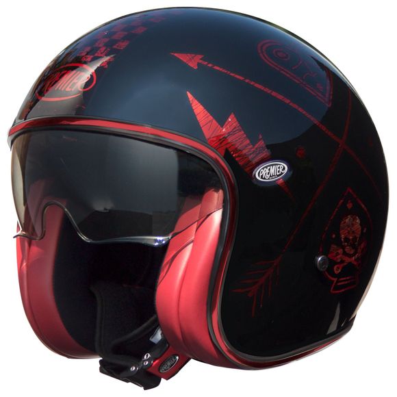 Premier VINTAGE jet helmet - NX - CHROMED - RedRef: PE0175