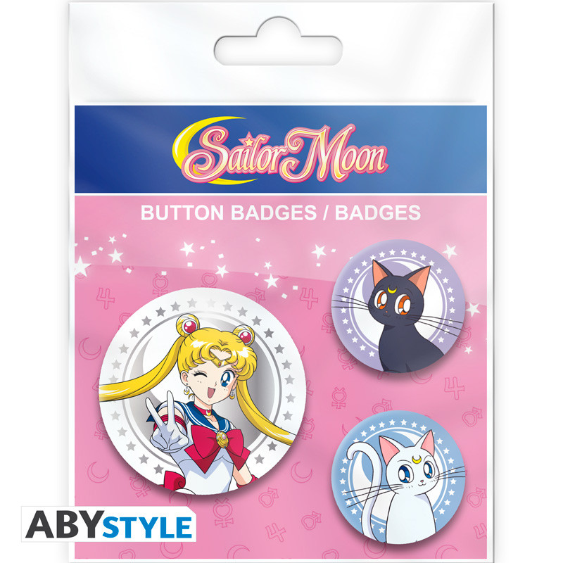 SAILOR MOON Badge Pack Sailor Moon, Luna & Artemis