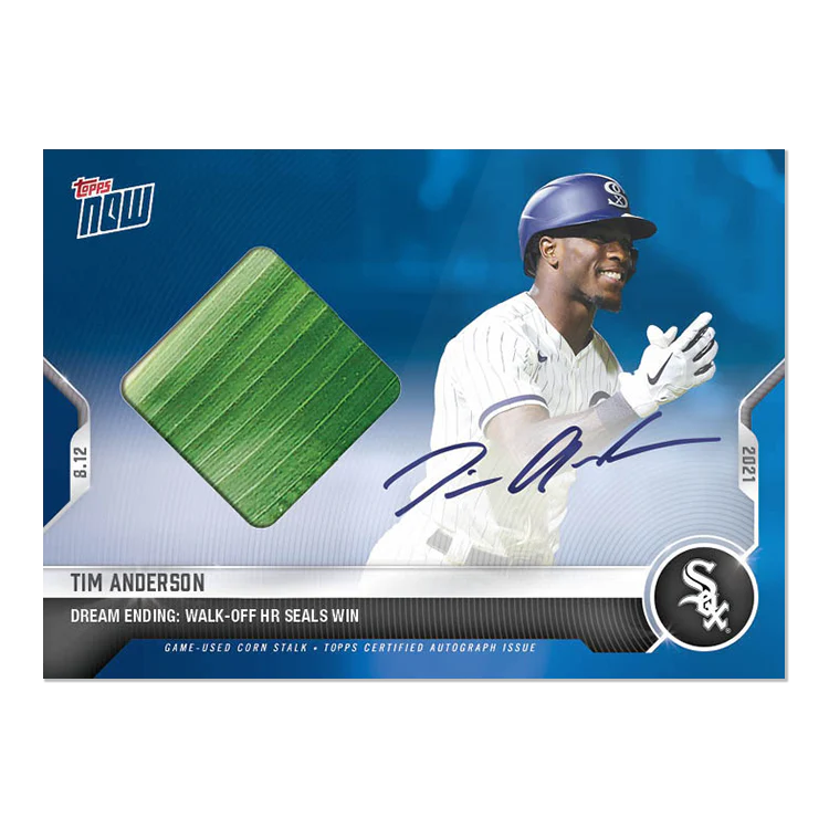 On-Card Auto Corn Relic # to 49 - Tim Anderson - 2021 MLB TOPPS NOW® Card 654B